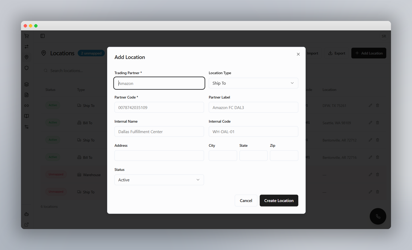 Location Setup - Managed EDI Location Setup - Managed EDI