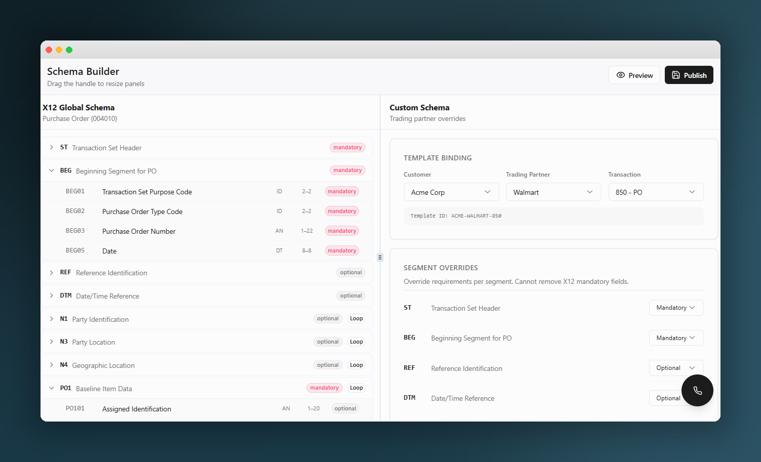Schema Builder for Fast Onboarding